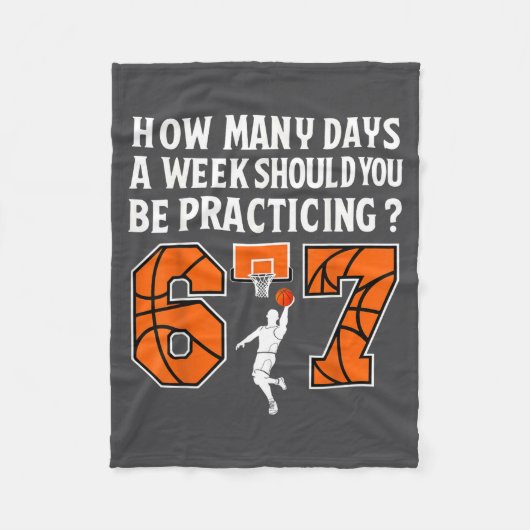 How Many Days Funny 67 Meme Basketball Practicing  Fleece Deken (Voorkant)