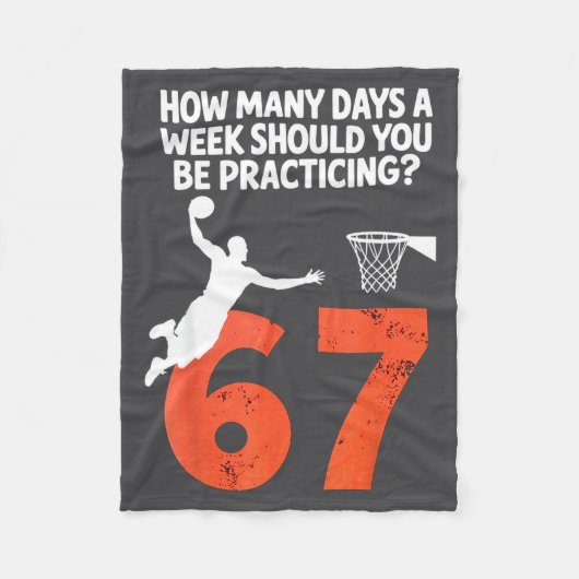 How Many Days Funny 67 Meme Basketball Practicing  Fleece Deken (Voorkant)