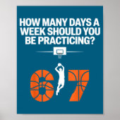 How Many Days Funny 67 Meme Basketball Practicing  Poster (Voorkant)