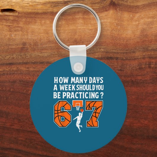 How Many Days Funny 67 Meme Basketball Practicing  Sleutelhanger (Voorkant)