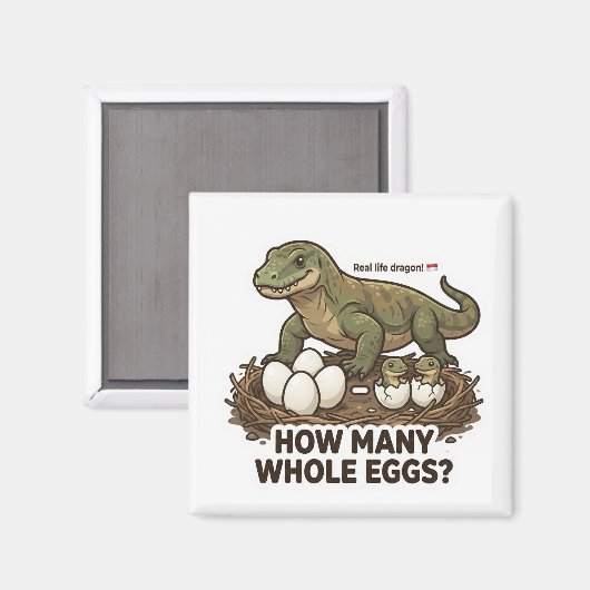 How Many Eggs? Komodo Dragon Math Game Magneet (Voorkant / Achterkant)