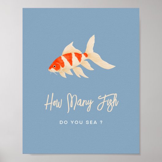 How Many Fish Bachelorette Guessing Game Poster (Voorkant)