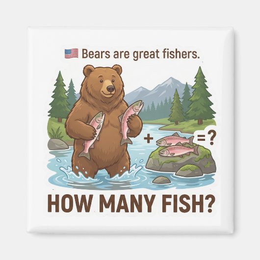 How Many Fish? – Bear Fishing Learning Magnet (Voorkant)