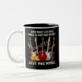 How Many Guitars Gift For Guitar Player Tweekleurige Koffiemok (Links)