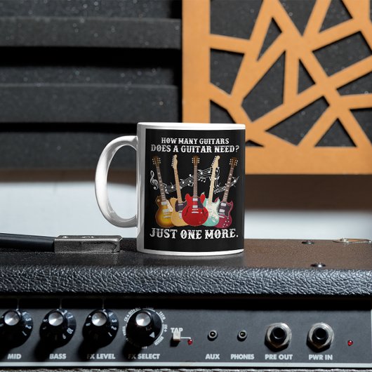 How Many Guitars Gift For Guitar Player Tweekleurige Koffiemok