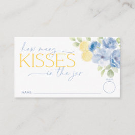 How many kisses Blue Lemon Bridal Shower  Informatiekaartje