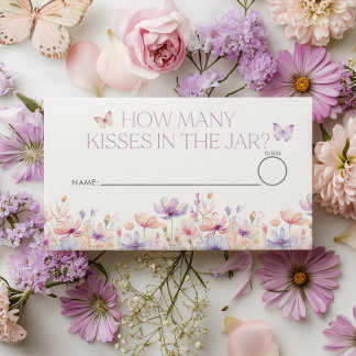 How many kisses Floral Butterfly Bridal Shower  Informatiekaartje