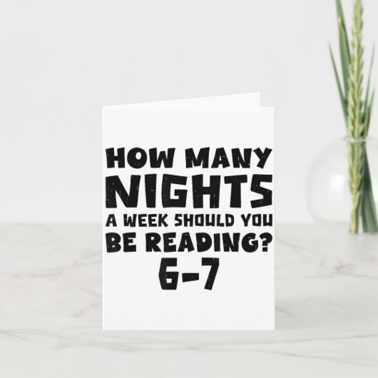 How Many Nights A Week Should You Be Reading 6-7 B Kaart (Voorkant)