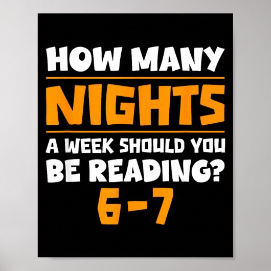 How Many Nights A Week Should You Be Reading 6-7 B Poster (Voorkant)