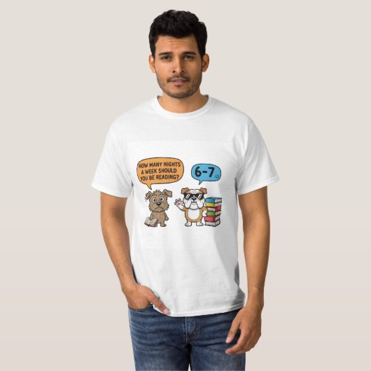How Many Nights a Week Should You Be Reading? dog T-shirt (Voorkant volledig)