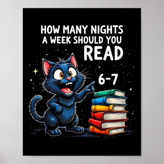 How Many Nights A Week Should You Read_ 6–7 Fun Bl Poster (Voorkant)