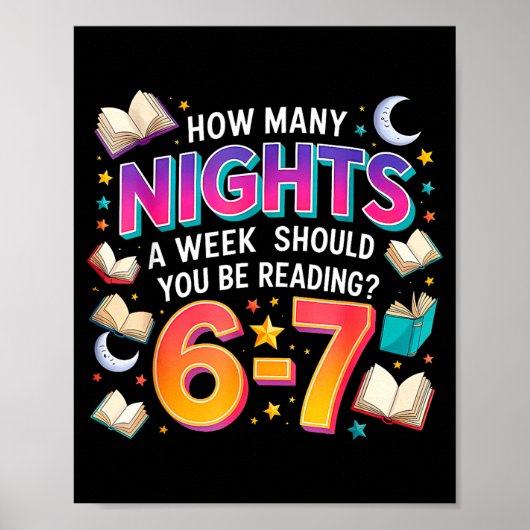 How Many Nights Reading 67 Funny Meme Six Seven Te Poster (Voorkant)