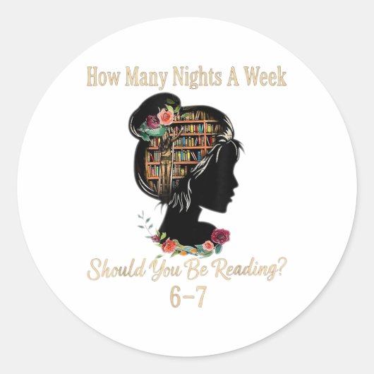 How Many Nights Reading 67 Funny Meme Six Seven Te Ronde Sticker (Voorkant)