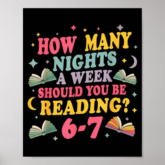 How Many Nights Reading 67 Meme Six Seven Teacher  Poster (Voorkant)