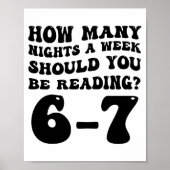 How Many Nights Reading 6 7 Funny Groovy Meme Quot Poster (Voorkant)