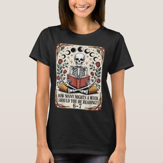 How Many Nights Reading Meme 6 7 Funny Book Lover T-shirt (Voorkant)