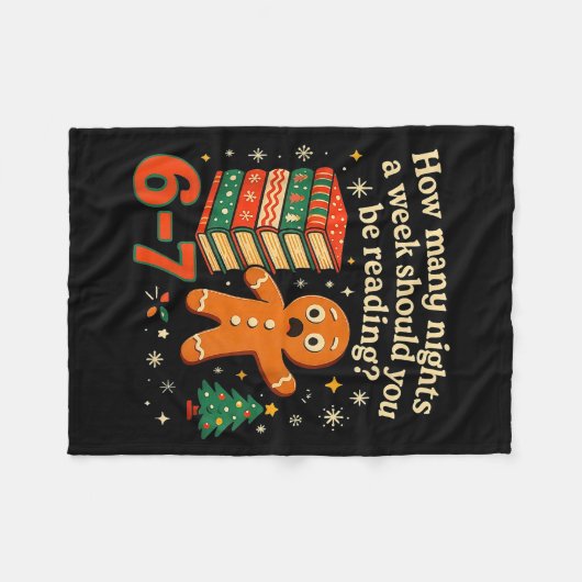 How Many Nights Should You Be Reading 6 7 Gingerbr Fleece Deken (Voorkant (Horizontaal))