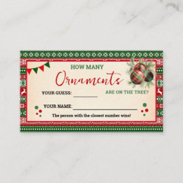 How Many Ornaments Game Ugly Sweater Card Plaatskaartje