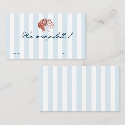 How many Shells Guessing Game Informatiekaartje (Voorkant / Achterkant)