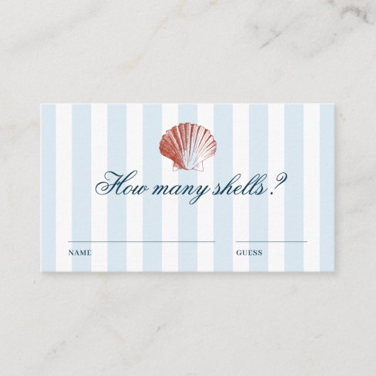 How many Shells Guessing Game Informatiekaartje (Voorkant)