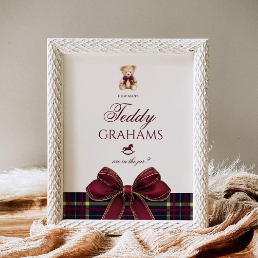 How many teddy grahams Teddy Bear Red Bow Poster