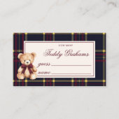How Many teddy grahams Teddy Bear Red Plaid Informatiekaartje (Voorkant)