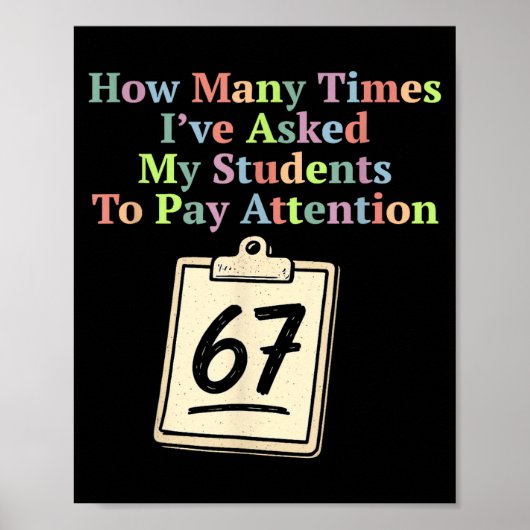 How Many Times I've Asked My Students To Pay Atten Poster (Voorkant)