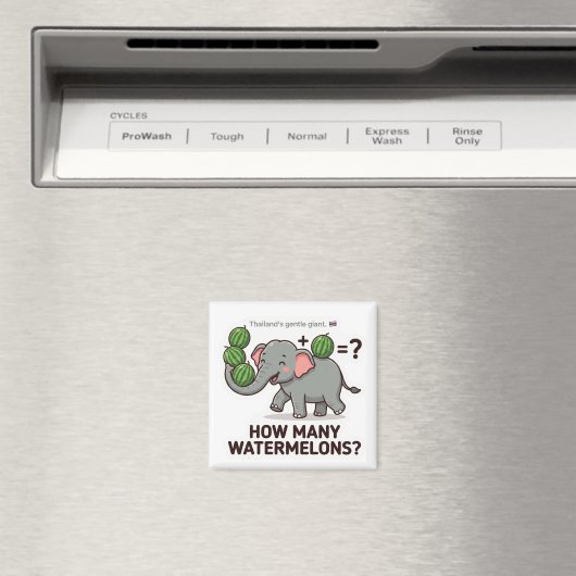 How Many Watermelons? Elephant Math Game Magneet (Insitu (Vaatwasser))