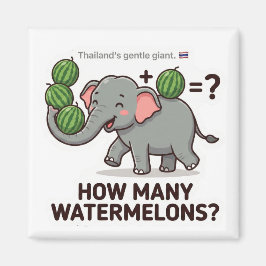 How Many Watermelons? Elephant Math Game Magneet