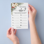 How old was She Winter Bridal Shower Game Card Flyer (Hand)