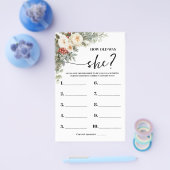 How old was She Winter Bridal Shower Game Card Flyer (Enkel)
