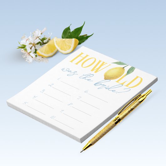 How Old Was The Bride Game Answer Sheet Notitieblok