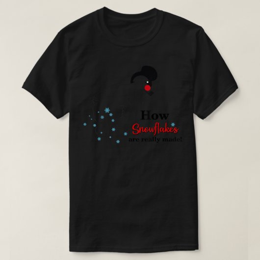 How Snowflakes Are Really Made Funny Snowman Chris T-shirt (Design voorkant)