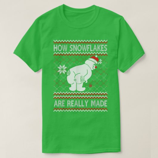 How Snowflakes Are Really Made Snowman Ugly Christ T-shirt (Design voorkant)