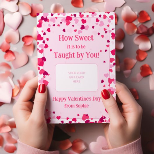 How Sweet Teacher Valentine's Gift Card Holder Kaart