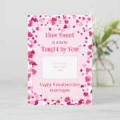 How Sweet Teacher Valentine's Gift Card Holder Kaart (Staand voorkant)