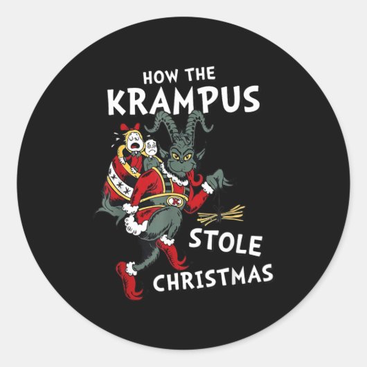 How The Krampus Stole Christmas  Ronde Sticker (Voorkant)