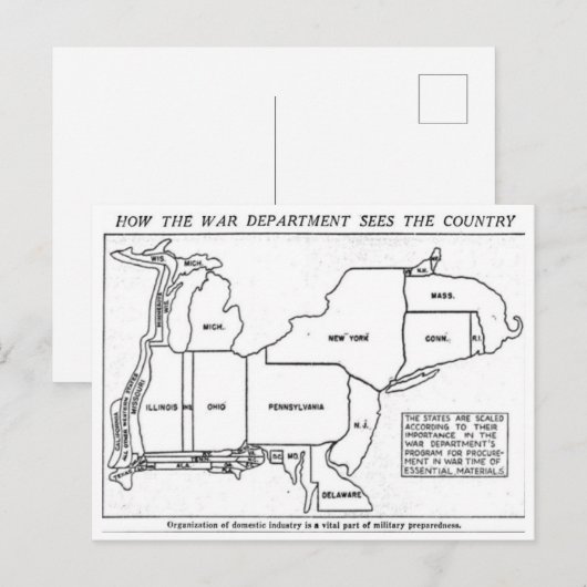 How the War Department Sees the US 1940 Briefkaart (Voorkant / Achterkant)