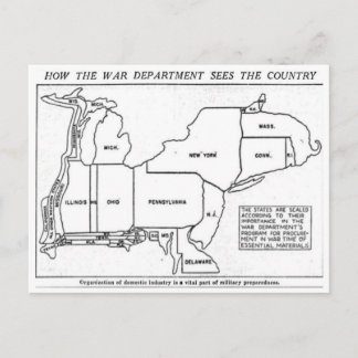 How the War Department Sees the US 1940 Briefkaart