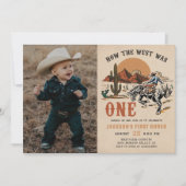 How The West was een Westerne Cowboy Verjaardagsfo Kaart (Voorkant)