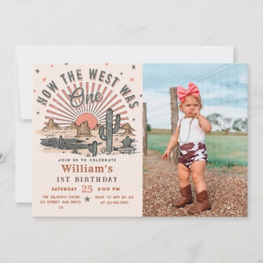 How The West was een Westerne Cowboy Verjaardagsfo Kaart (Voorkant)