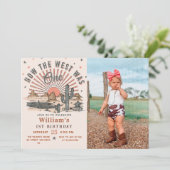 How The West was een Westerne Cowboy Verjaardagsfo Kaart (Staand voorkant)