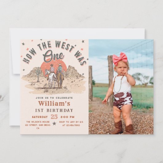 How The West was een Westerne Cowboy Verjaardagsfo Kaart (Voorkant)