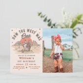 How The West was een Westerne Cowboy Verjaardagsfo Kaart (Staand voorkant)