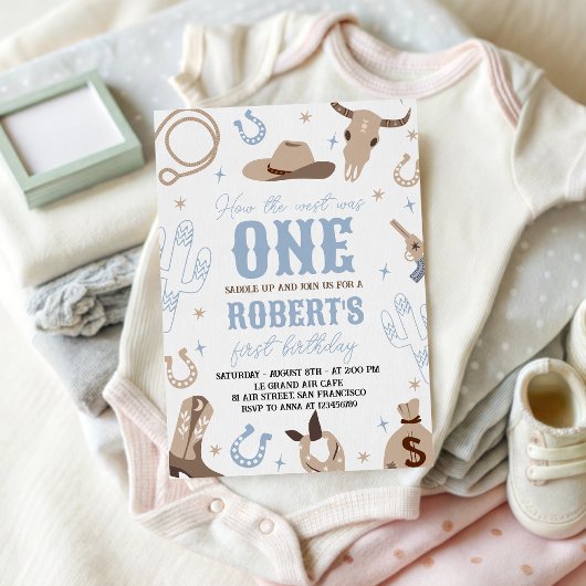 How the West Was One 1st Birthday Invite Kaart