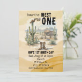 How the West was ONE, western 1st Birthday Kaart (Staand voorkant)