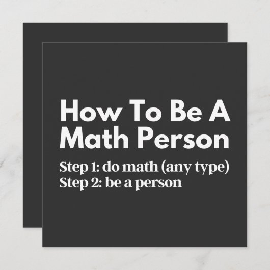 How To Be A Math Person Kaart (Voorkant / Achterkant)