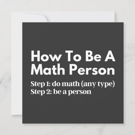 How To Be A Math Person Kaart (Voorkant)