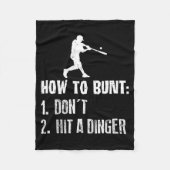 How To Bunt Don't Hit A Dinger Funny Baseball  Fleece Deken (Voorkant)