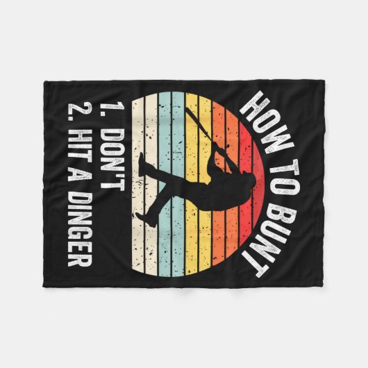 How To Bunt Don't Hit A Dinger Funny Baseball Play Fleece Deken (Voorkant (Horizontaal))